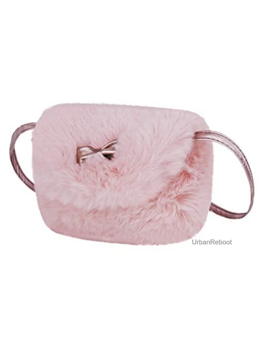 Faux Fur Bowknot Mini Crossbody Purse Girls Small Handbag Wallet